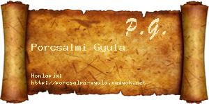 Porcsalmi Gyula névjegykártya